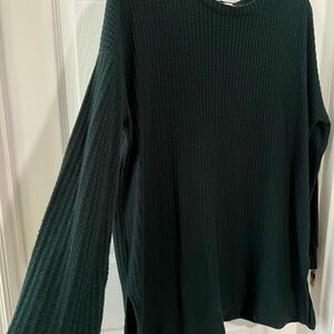 Boutique Dark Green waffle Sweater